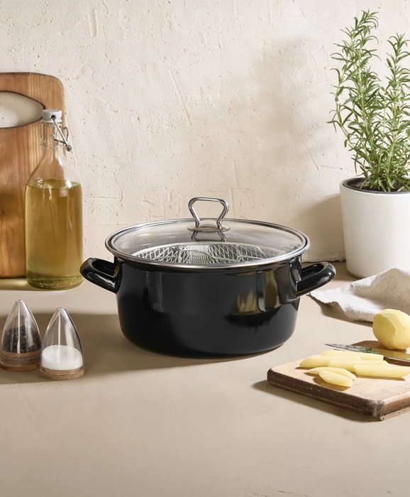 Hermia Davet-400 Olla Esmaltada 22 cm 3500 ml Negro
